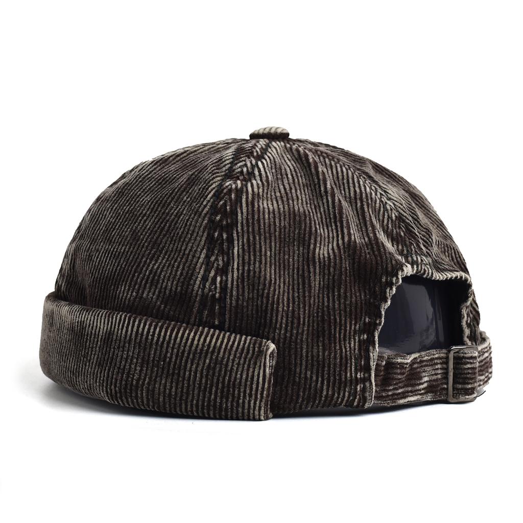 Unisex Corduroy Solid Color Brimless Caps for Men Women Streetwear Hip Hop Hats Retro Beanie Docker Caps Adjustable Dome Hats