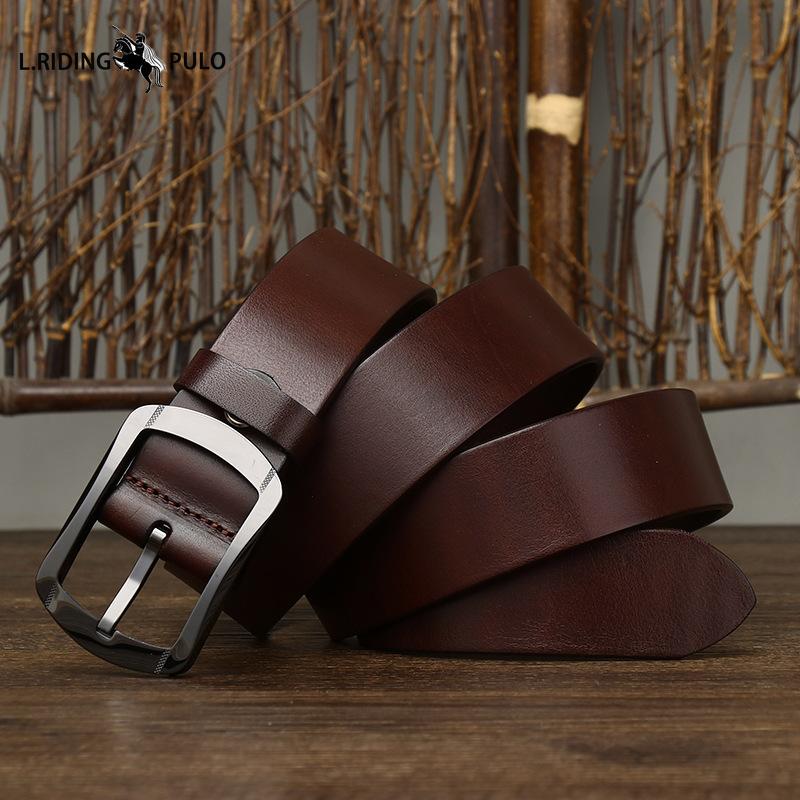 Ceramic Buckle Belt Men's Genuine Leather Pin Buckle Top Layer Cowhide Casual Versatile Youth Belt