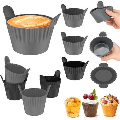 12Pcs Air Fryer Silicone Egg Cups Silicone Egg Cooker Mold Cupcake Cake Baking Custard Tart Cups Egg Mold Ramekins Muffin Liners