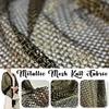 Metallic Color Interwoven Mesh Knitted Fabric 3D Foil Stamping Modeling Hollow Design Mesh Fabric DIY Hooded Sweater Shawl