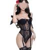 Sex Underwear, Sexy Lace Royal Sister, Suspender Steel Ring Gathering Onesie, Low-cut and Thin Hollow Perspective Sex Clothes