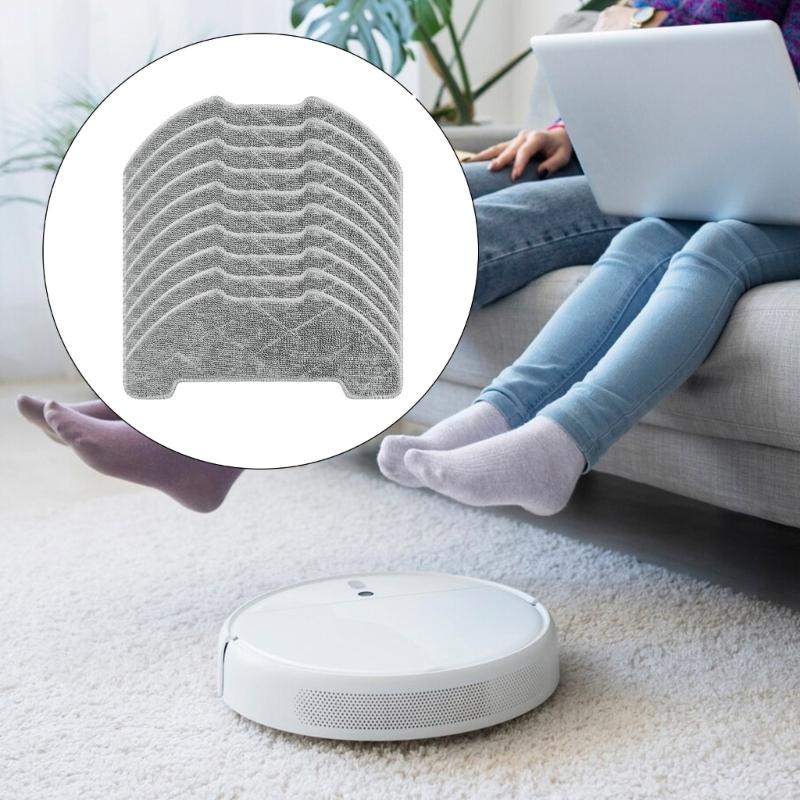 Convenient Mop Cloths Sweeping Robot Mop Cloth Sweeping Robot Replacement Part Microfiber Texture Mopping Cloths