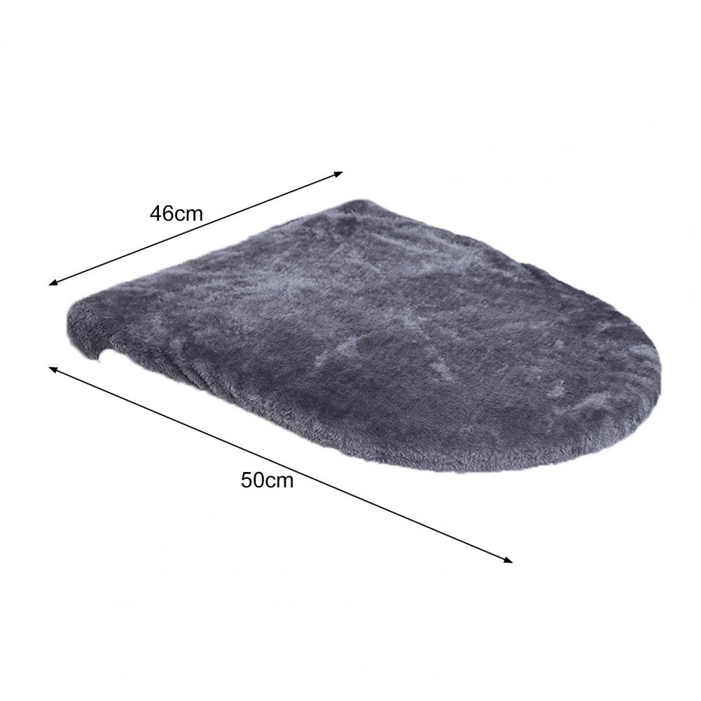 Toilet Seat Cover Ultra Plush Elastic Band Non-Slip Solid Color Toilet Lid Cover Comfortable Washable Bathroom Toilet Accessory