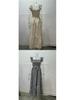European American Women's Retro Plaid Sleeveless Maxi Dress with Thin Straps & Ruffles