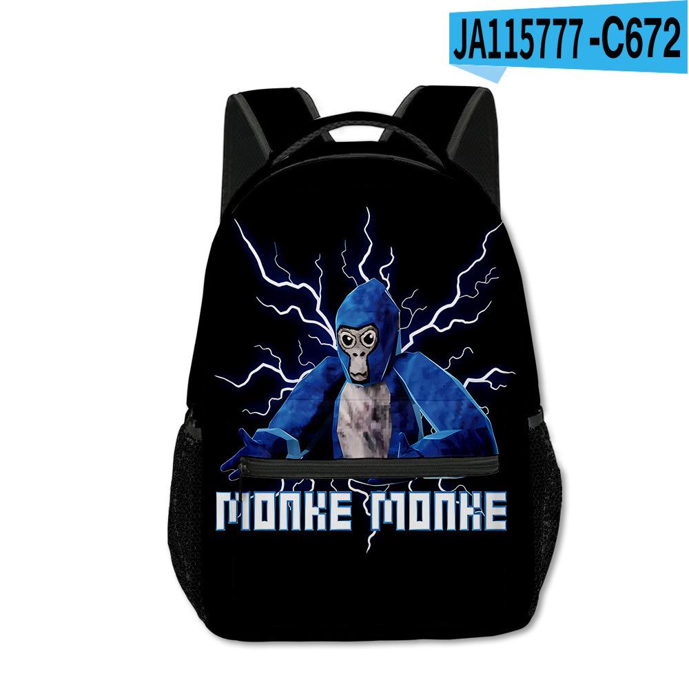 Trendy Novelty Kpop Youthful School Bags Unisex Gorilla Tag Travel Bags 3D Print Oxford Waterproof Notebook Shoulder Backpacks
