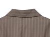 Striped Padded Shoulder Suit Jacket & Pleated Trousers Set