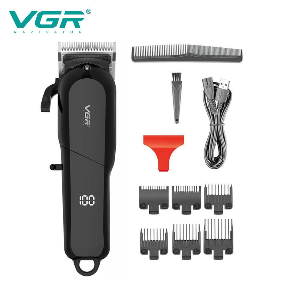 VGR Hair Clipper Hairdressing Salon Professional USB Charging Hair Clipper Men's Electric Haircut Rechargeable Hair Clippe Home Razor Shaver V-118