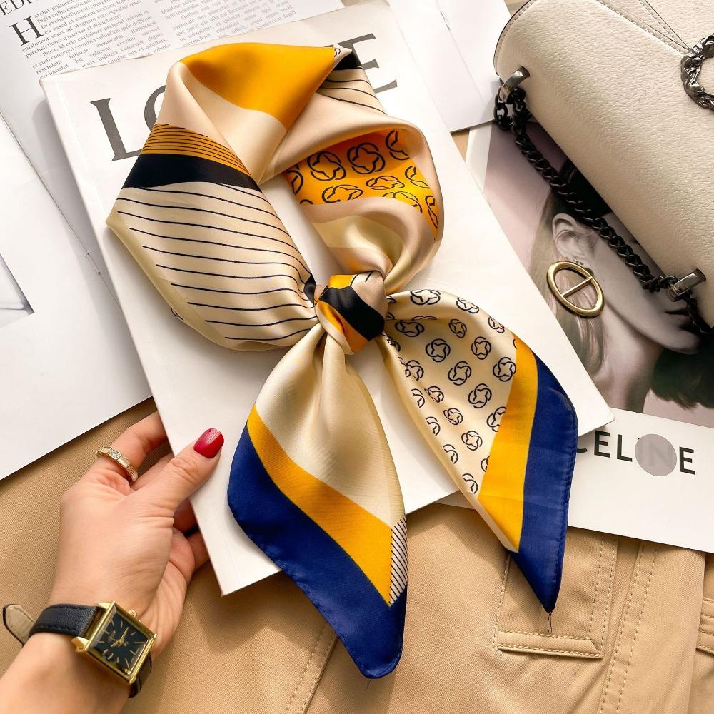 Luxury Silk Shawl Square Scarf for Women Satin Hijab Fashion Wraps Neckerchief Female Hair Bands Ribbon Headband Bandana