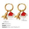 Cartoon Creative Christmas Series DIY Christmas Tree Pendant Earrings Stainless Steel Gold Plated Fashion Earrings