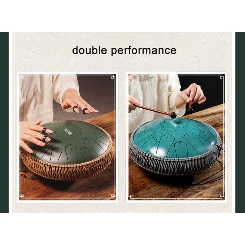 Musical Drum Steel Tongue Drum 13 14 Inch 15 Note C Hollow Drum Percussion Instrument