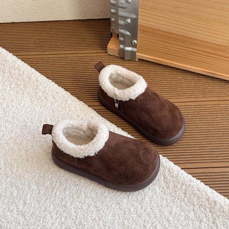 Winter 2025 Kinder Niedrige Schneestiefel, Koreanischer Stil, Vielseitig & Warm Samt, Mädchen Baumwollschuhe