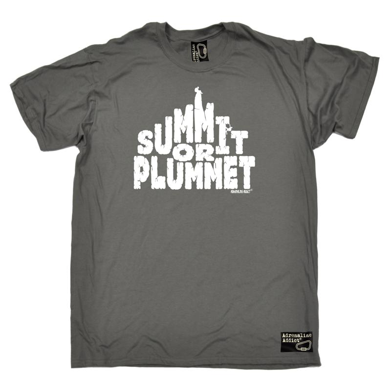 Summit Or Plummet T Shirt Climbing Rock Mountain Hiking Birthday Funny Gift
