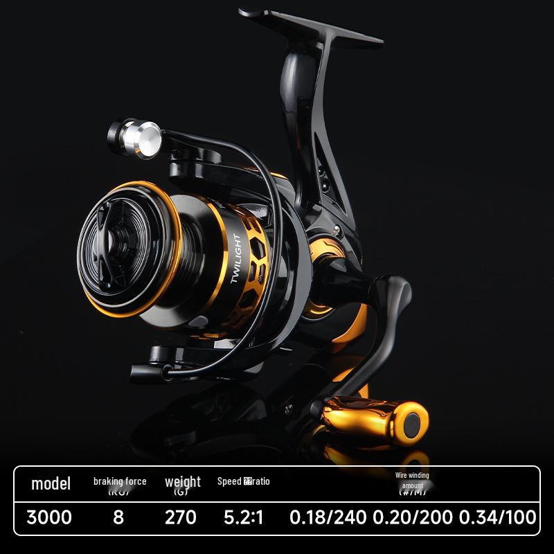 Haotun Zero-Gap Double Handle Spinning Reel: 5.2:1 Long-Cast, Squid & Micro-Object Fishing.
