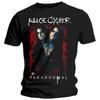 Alice Cooper T-Shirt Paranormal Splatter Logo neu Offiziell Herren Schwarz