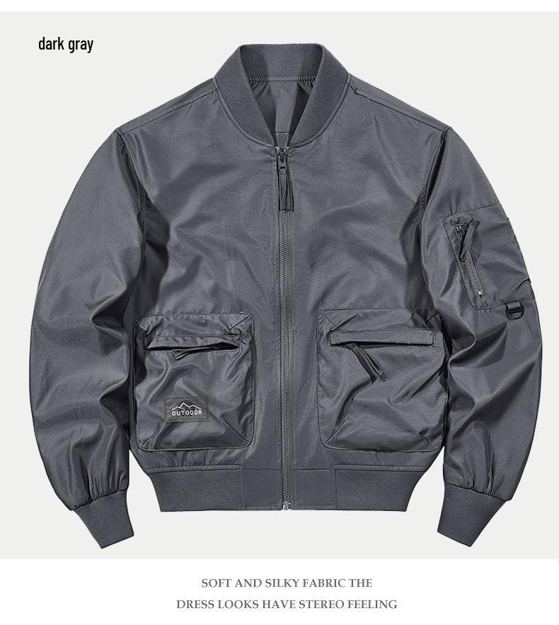 Men's American Style Spring/Autumn Baseball Jacket - Casual Pilot Flight Suit Outerwear Workwear 8861.