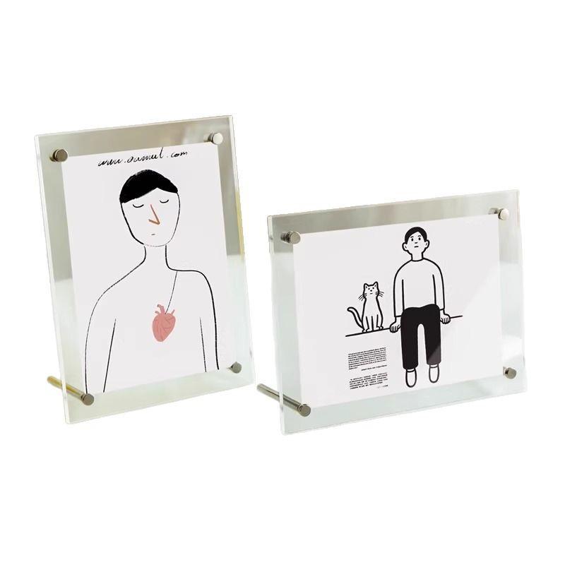 Clear Acrylic Photo and Postcard Display Stand - Fits 5x6, 7x8 Inch Sizes
