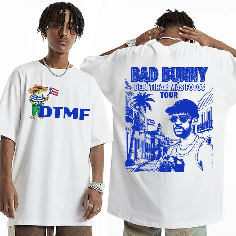 Bad Bunny DTMF Debi Tirar Mas Fotos 2026 Tour Tshirts Men Women Harajuku Hip Hop Punk T Shirt Cotton Casual High Quality Tshirt