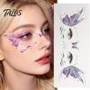 5 Sheets Glitter Butterfly Eye Stickers, Temporary Face Tattoos for Kids, Cartoon Decals for Festival Makeup, Party Decor