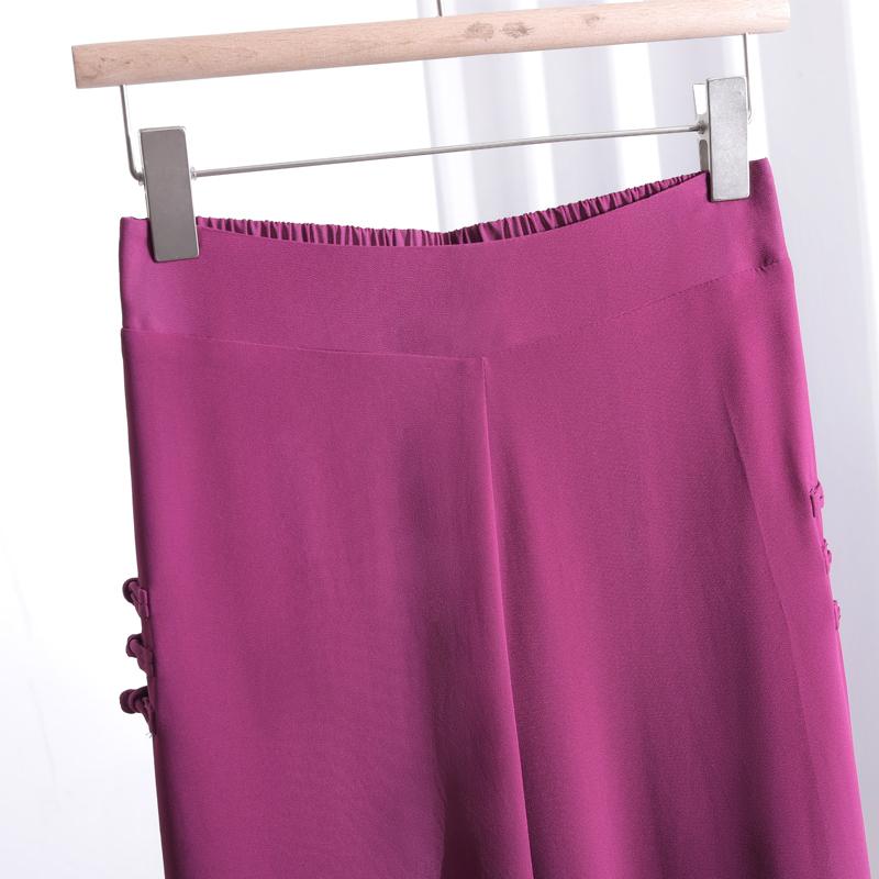 Summer Chiffon High Waist Pants for Women Fashion Wide Leg Pants Ladies Vintage Clothes