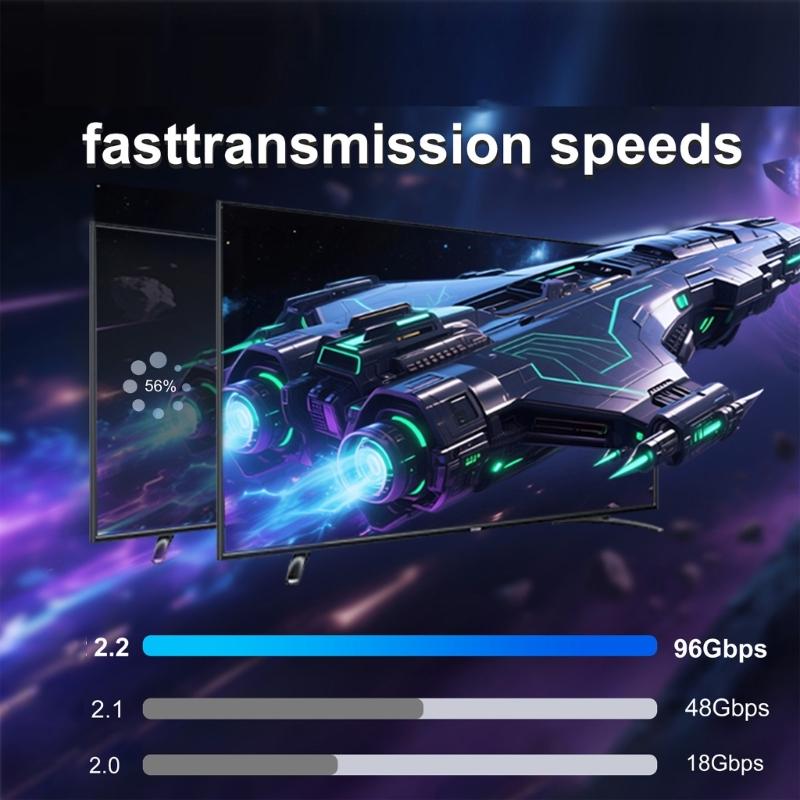 16K HDTV 2.2 Cable HDTV Cord Support 16K@60Hz Video Connection Braided Cable for TV PC Projectors Consoles Accessories