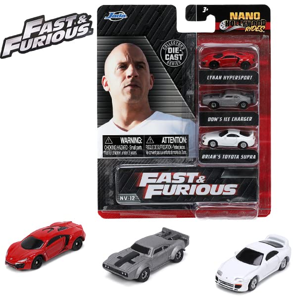 Nano Hollywood Rides Fast Furious Fast Furious Diecast Car & 3-Pack NV-12 & [Used]