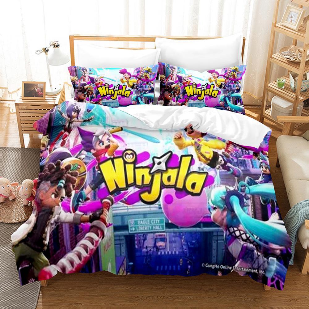 Game Ninjala Bedding Set Single Twin Full Queen King Size Bed Set Adult Kid Bedroom Duvet Cover Sets 3D Print Kawaii Kids Camas