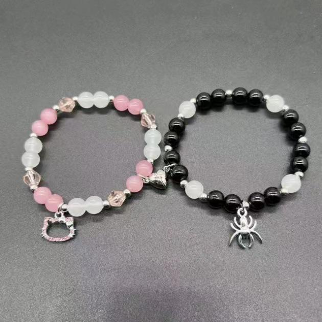 Charming Kitten Couple Heart Bracelet: Cute & Stylish Gift