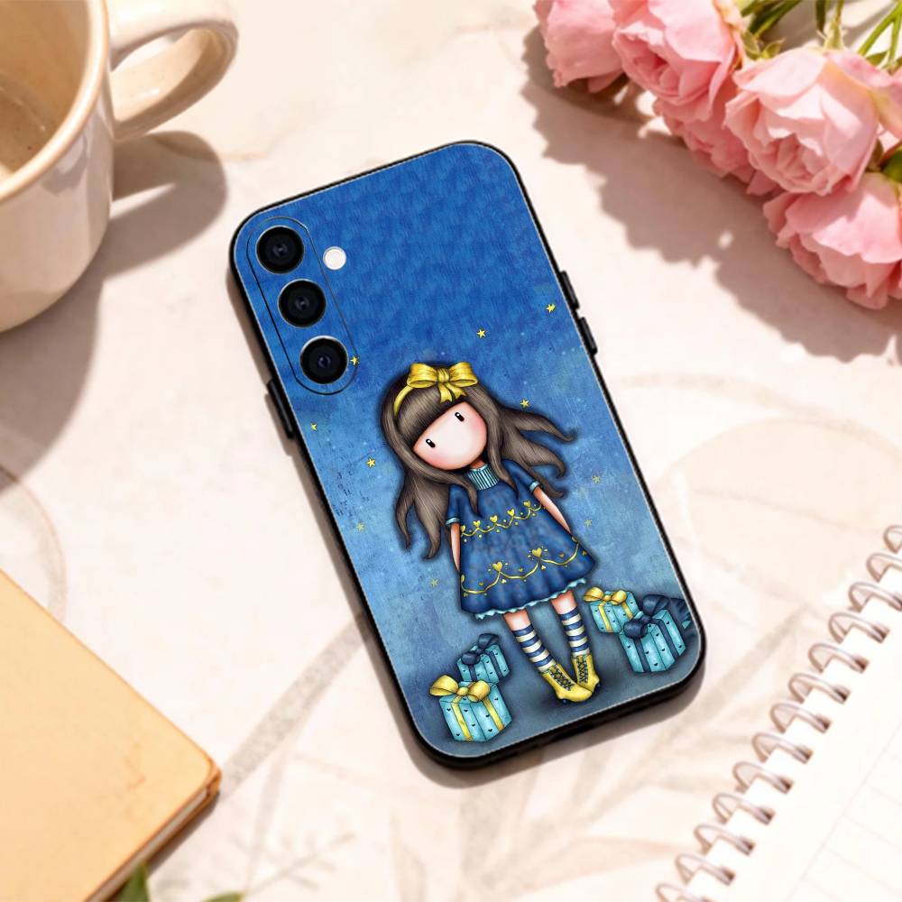 

L-Lovely S-Santoro G-Gorjuss Series phone Case For Samsung Galaxy A73,A72,A71,A70,A53,A52,A51,Others Soft Black Shell Samsung a72