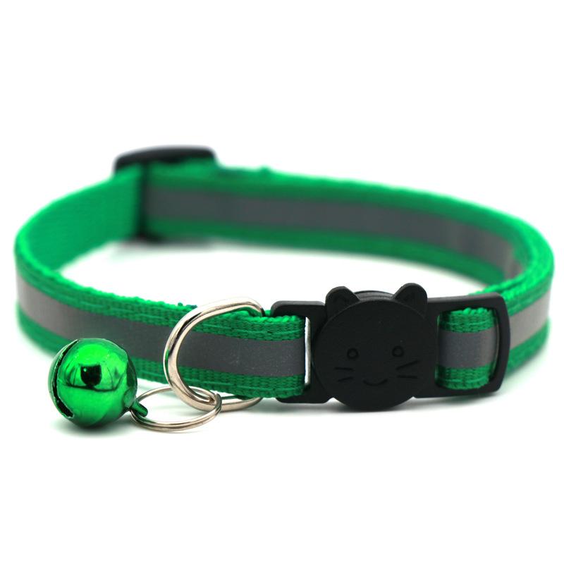Pet Round Ear Cat Buckle Reflective Cat Head Safety Buckle Split Cat Dog Bell Necklace