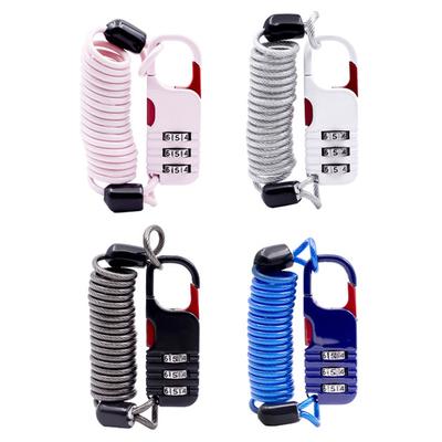 Câble de sécurité antivol pour vélo et moto, combinaison de mot de passe à trois chiffres, câble métallique, verrouillage de casque, corde de sécurité 60x22mm