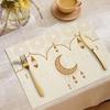 Islamic Style Moon Architecture Linen Table Mat Middle East Ramadan Rectangular Heat-resistant Placemat Accessories Cute Gifts