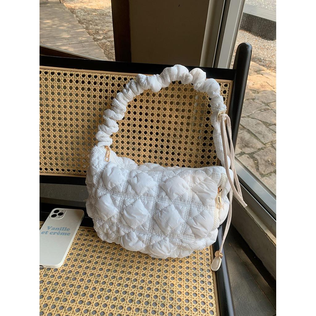 Ielgy All-Match One-Shoulder Underarm Korean Version Down Padded Jacket Bag Casual Cross-Body Folded Cloud Bag