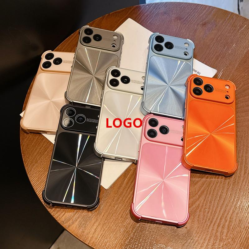 Anti-Drop Metal Paint Phone Case for Apple 17 Pro Max/iPhone 16 with Aurora CD Pattern Lens