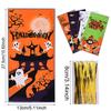 50/100PCS Treat Bags Pumpkin Ghost Bat Plastic Candy Bags with Twist Ties Halloween Party DIY Decoration Gift Packaging Bags ZYF