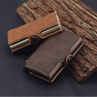 Portefeuille Slim pour Homme avec Pince à Billets Pop-up Blocage Porte-Cartes de Crédit Portefeuille Minimaliste pour Homme