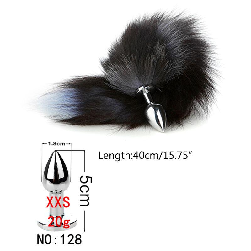 Sexy Plush Tail Butt Plug Cat Ears Hair Clips Rivet Collar Handcuffs BDSM Bondage Couples Game