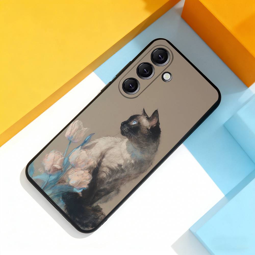 

Funny Siamese Cats Cute For Samsung Galaxy A 22,71,53,52,51,72,73,5G,Note,J7,8,9 Phone Case Soft Black Cover Samsung a30 a20