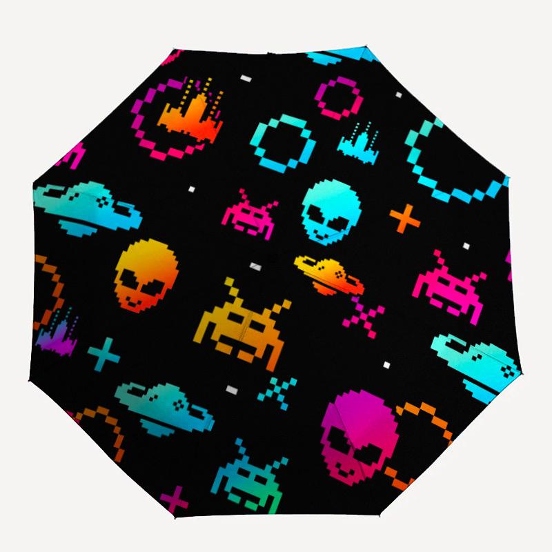 1pc Alien Space Automatic Open/close Umbrella, 8-Rib Sturdy Structure, Auto Folding/Opening, Portable Travel Umbrella for Women,165