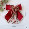 Velvet Fabric Bow Christmas Tree Decoration Velvet Vintage Ribbon Christmas Tree Bow Ornaments Home Decor For Holiday Wedding