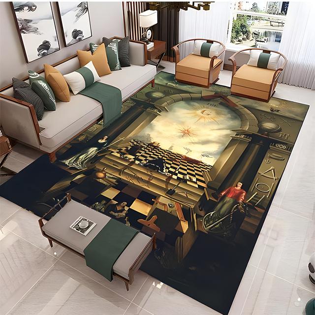 Modern Masonic Living Room Home Decoration Sofa Table Large Rug Bathroom Non-slip Floor Mat