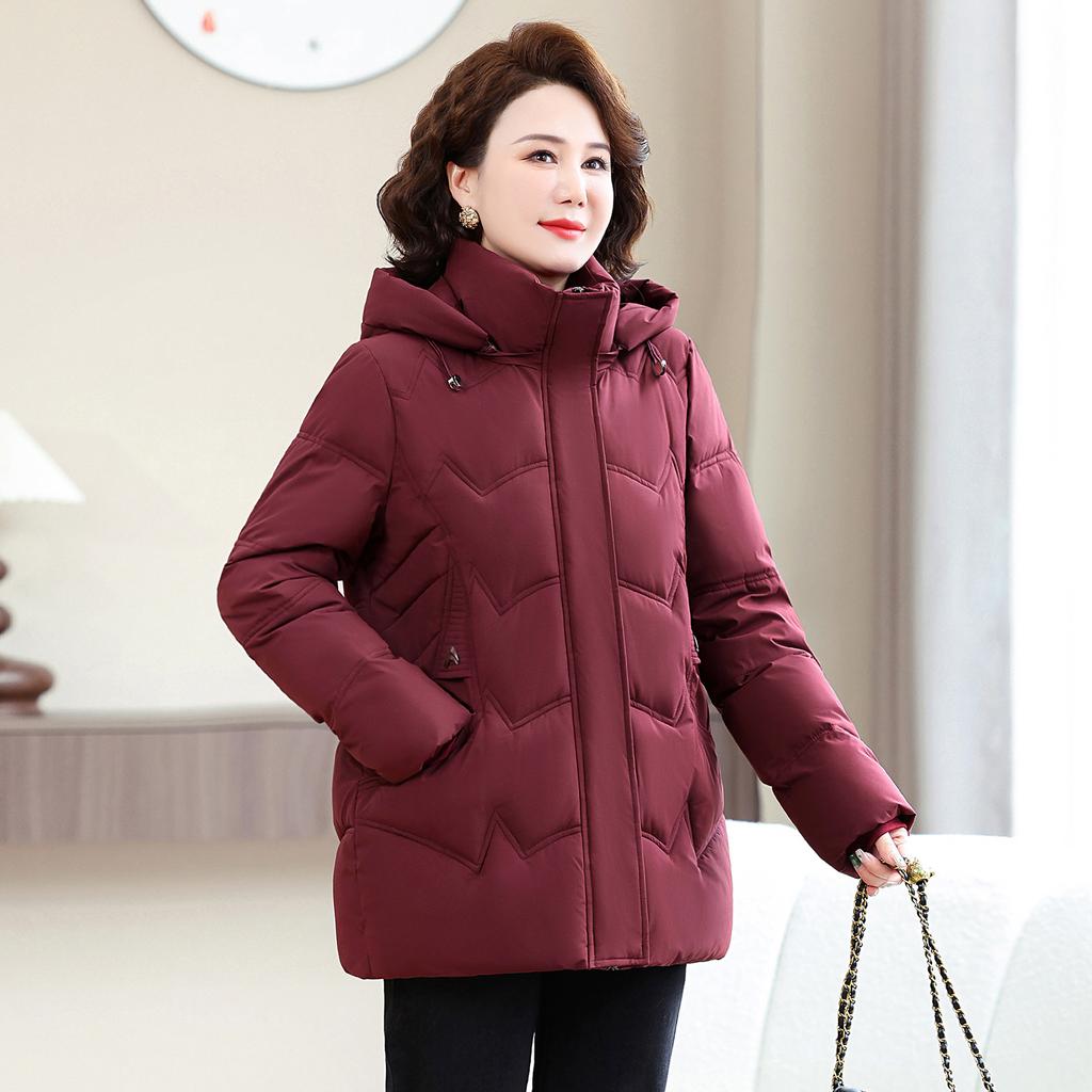 Mom's winter down cotton-padded clothing fashionable warm cotton-padded jacket new middle-aged and elderly women's clothing autumn and winter cott