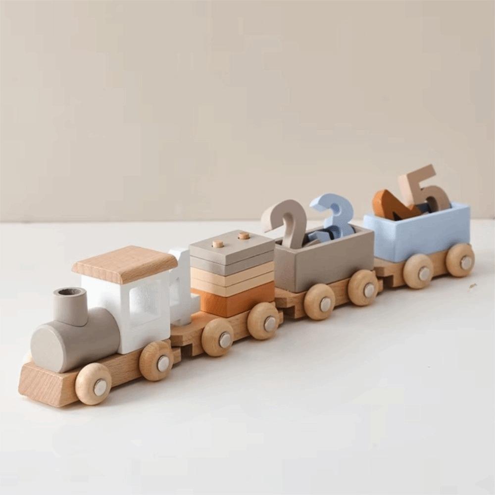 Wood Wooden Trolley Toy Blocks Baby Educational Toys Montessori Toys Educational Gift