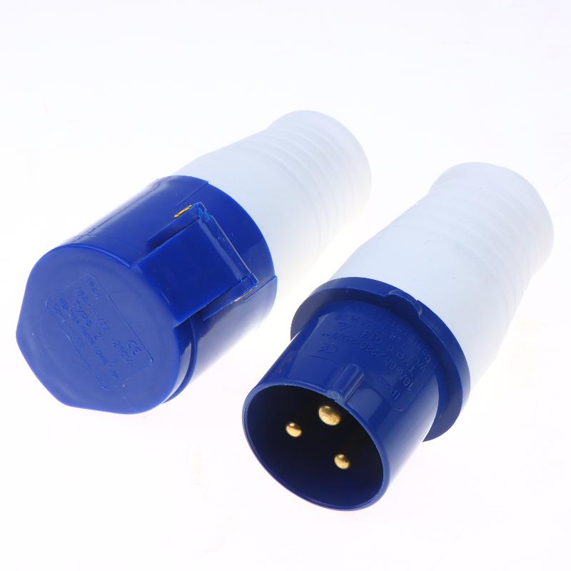 Easy Install 220V 16A 3 Pin Industrial Waterproof Plug Socket Durable Power Connector for Caravan Trailer Motorhome