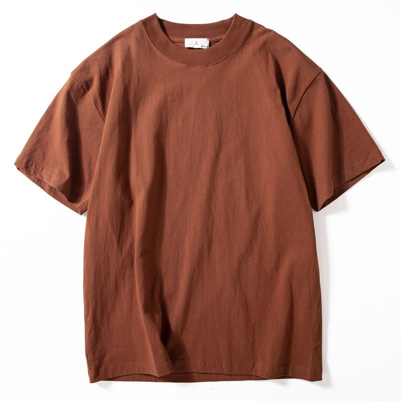 Short-Sleeved T-Shirt for Men 2025 Summer New Style Washed Cotton Top Pure Color Basic Versatile Loose Casual Half-Sleeve