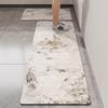 Kitchen Carpet Non-slip Waterproof Leather Floor Mat Imitation Marble Texture Large Size Rug PVC Home Decoration Foot Mats