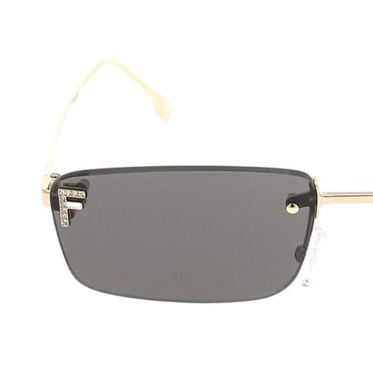 Fendi Logo Design Irregular Shape Sunglasses Men Sunglasses Gold FE4172US