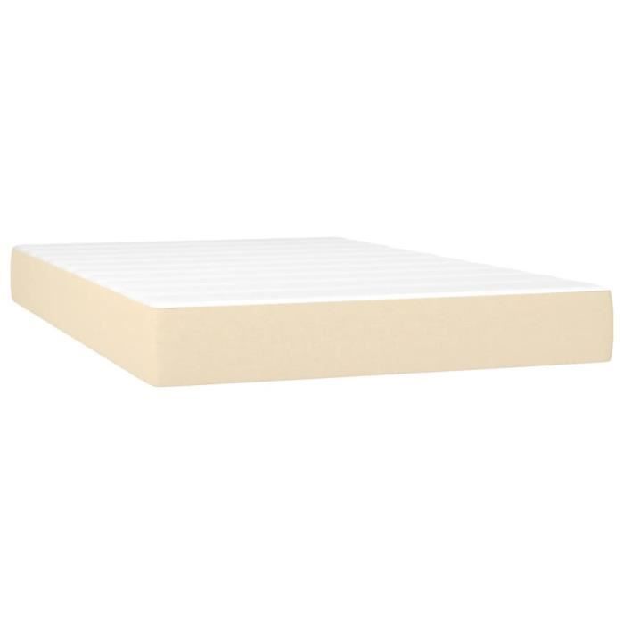 347759 vidaXL Matelas de lit à ressorts ensachés Crème 120x200 cm epaisseur 20 cm Tissu