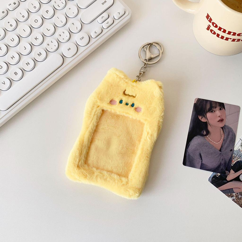 Star Idol Cute Animal Plush Card Holder - 3" Polaroid Display & Protective Sleeve Ornament