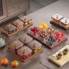Walnut Luxury Glass Fruit Plate with Lid: Snack, Candy, and Dried Fruit Box for Living Room