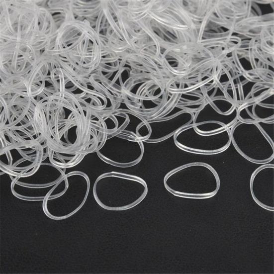 500Pcs Disposable Clear Rubber Band Elastic Bind Tie Hair Ring Ponytail Holder